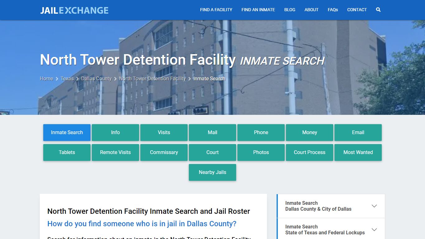 North Tower Detention Facility Inmate Search - Jail Exchange