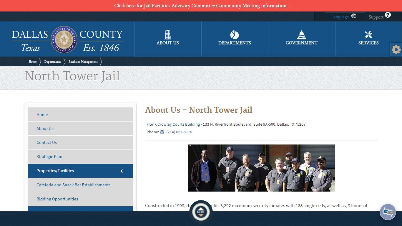 Facilities Management | North Tower Jail - Dallas County